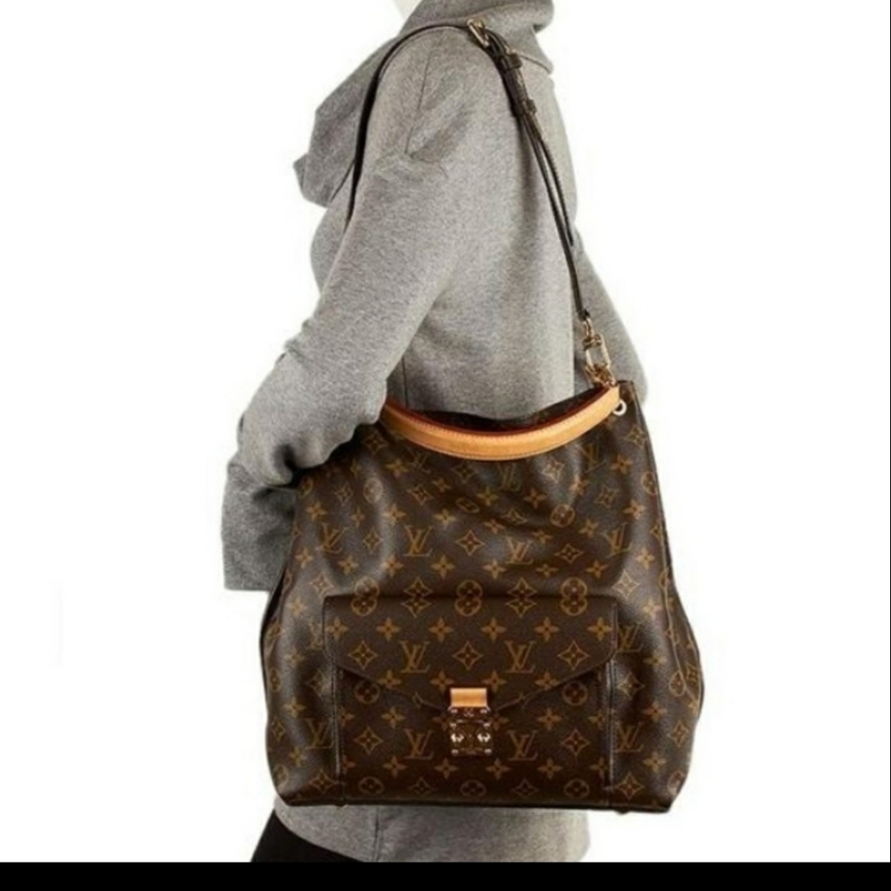 Metis Monogram Canvas Brown Canvas Hobo Bag